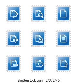 Documents 2 web icons, blue glossy stamp series