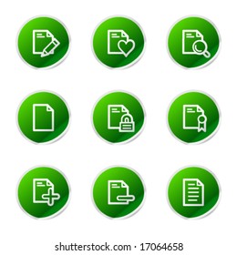 Documents 2 web icons, green sticker series