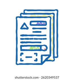 documents for allowance doodle icon sketch vector. documents for allowance sign. isolated symbol illustration