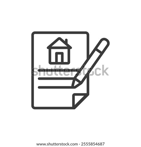 Documents for an apartment, icon in line design. Documents, apartment, lease, contract, agreement, property, rent on white background vector. Documents for an apartment editable stroke icon