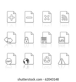 Documents and Applications icon set 8 - Strokes Series.  Vector EPS8 format, easy to edit.