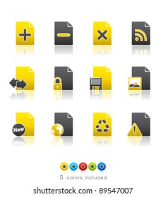 Documents and Applications icon set 8 - Multi Color Series.  Icon set in EPS 8 format with high resolution JPEG EPS file contains five color variations in different layers