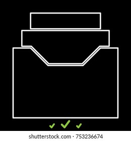 Documents archieve or drawer white icon .