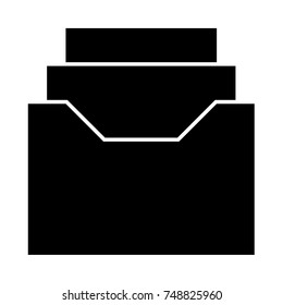 Documents archive or drawer black icon .