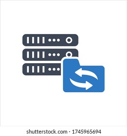 Documents backup vector icon on white background
