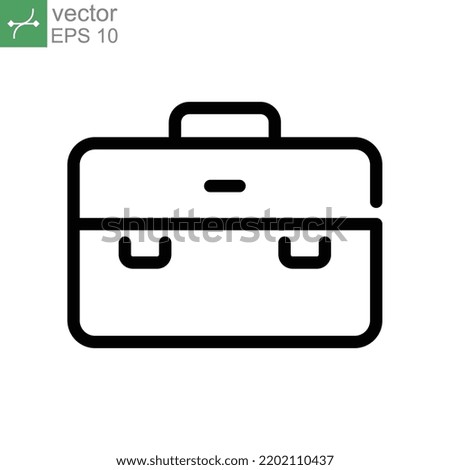 Documents bag icon. Business Briefcase, office bag, Work Portfolio Suitcase symbol. simple single pictogram in Line style. Vector illustration. Design on white background. EPS 10