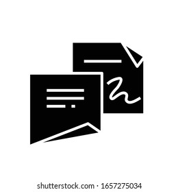 Documents black icon, concept illustration, vector flat symbol, glyph sign.