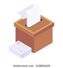 Caja de documentos, descarga de iconos isométricos 

