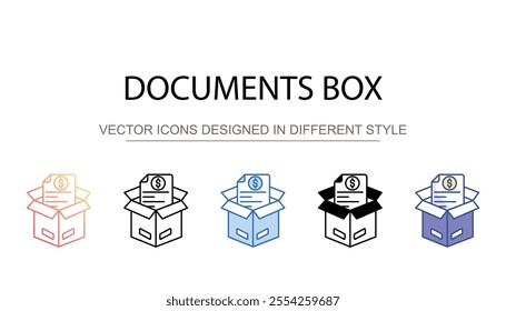 Documents Box icon design with white background stock illustration