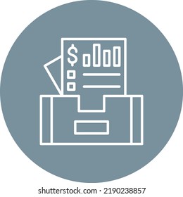 Documents Box line circle icon vector image. Can also be used for web apps, mobile apps and print media.