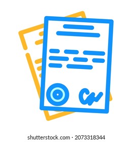 dokumentiert Geschäftsführer, Agreement Partnership Farbsymbol-Vektorgrafik. dokumentiert den Geschäftsführer, das Partnerschaftszeichen. einzelne Symbolillustration