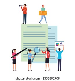 documents and business people