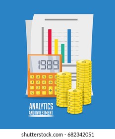 documents calculator and coins investment concept