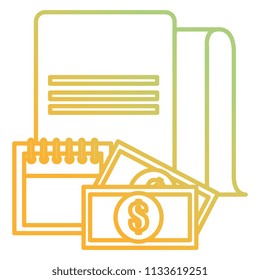 documents with calendar and money