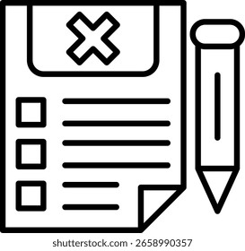 Ícone Cancelar Estilo Linear de Documentos