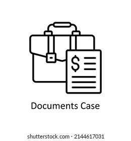 Documents Case vector outline icon for web isolated on white background EPS 10 file