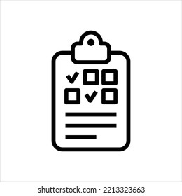 Documents checklist line icon vector graphic illustration