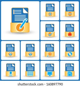 Documents collection. Vector icon set