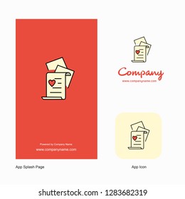 Documents Company Logo App Icon and Splash Page Design. Creative Business App Design Elements