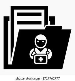 Documents And A Doctor. Recipes Planning For Patient Visits. Examination Of Patients. Cardiogram. Current Affairs. Vector Icon.