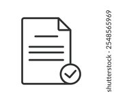 Documents done, icon in line design. Documents, done, file, completed, folder, office, task on white background vector. Documents done editable stroke icon