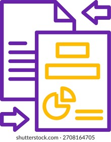 Línea de intercambio de documentos Diseño de íconos de Vector de dos colores