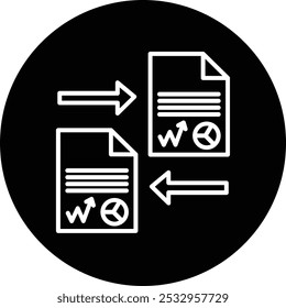 Ícone Detalhado de Ilustração de Vetor de Troca de Documentos