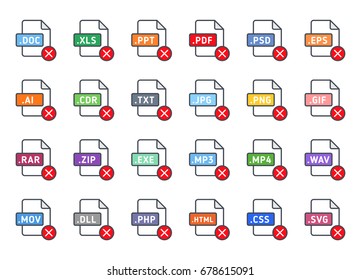 Documents File Format Icon Colored Error