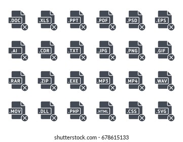 Documents File Format Icon Silhouette Error