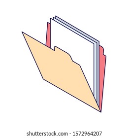 documents file icon over white background, vector illustration