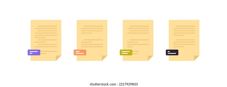 Documents and file paperwork data archive concept flat vector illustration.
