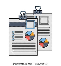 documents file with statistics pie graphic icon