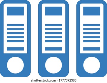 Documents, files archive icon / blue color