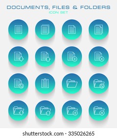 Documents, Files & Folders - Blue Round Buttons