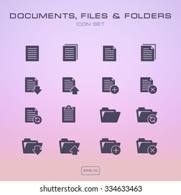Documents, Files & Folders - Full Color / Selected state Icon Set
