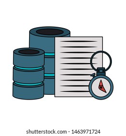 documents files system database archives cartoon vector illustration graphic design