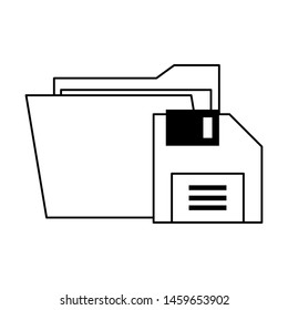 documents files system diskette archives cartoon vector illustration graphic design