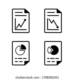 Documents flat icon set isolated on white background