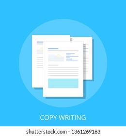 documents flat icon - vector copy documents Illustration isolated for graphic and web design with "copy writing"