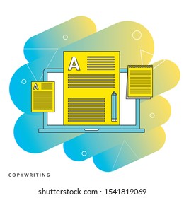 Documents flat icon - vector copy documents Illustration isolated for graphic and web design with "copy writing"