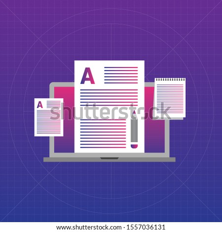 Documents flat icon - vector copy documents Illustration isolated for graphic and web design with "copy writing".