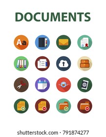 Documents flat icon. Vector illustration. Element template for design.