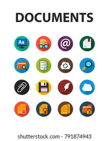 Documents flat icon. Vector illustration. Element template for design.