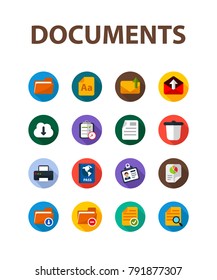 Documents flat icon. Vector illustration. Element template for design.