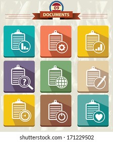 Documents Flat icons,vector