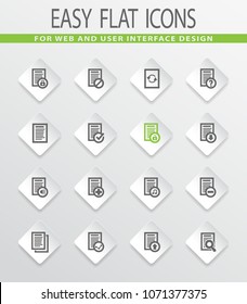 Documents flat vector icons for user interface design
