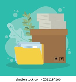 documents and folder in box paperwork