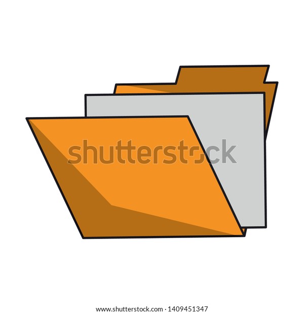 Documents Folder Cartoon Vector Illustration Graphic Stock Vector ...