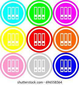 Documents folder icon , circle sign design with different colors