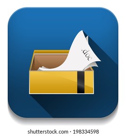 Documents Folder icon With long shadow over app button